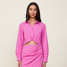 Poplin Front Twist Shirt | Women | Violet Pink