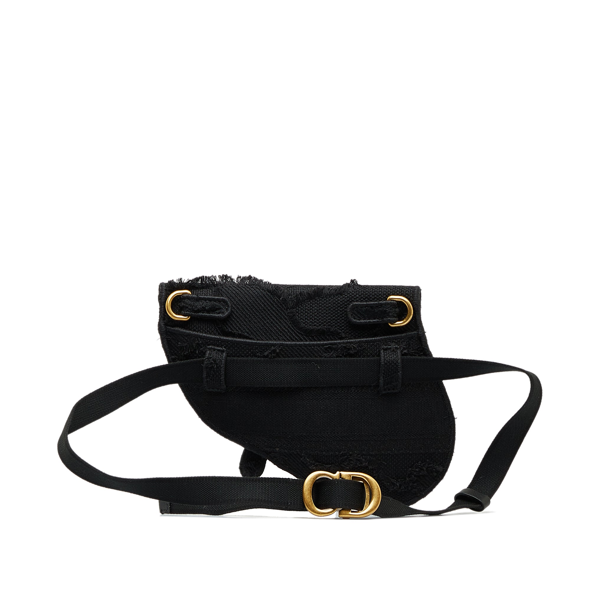 Dior | Pre-Owned Embroidered Canvas Camouflage Saddle Belt Bag | Black