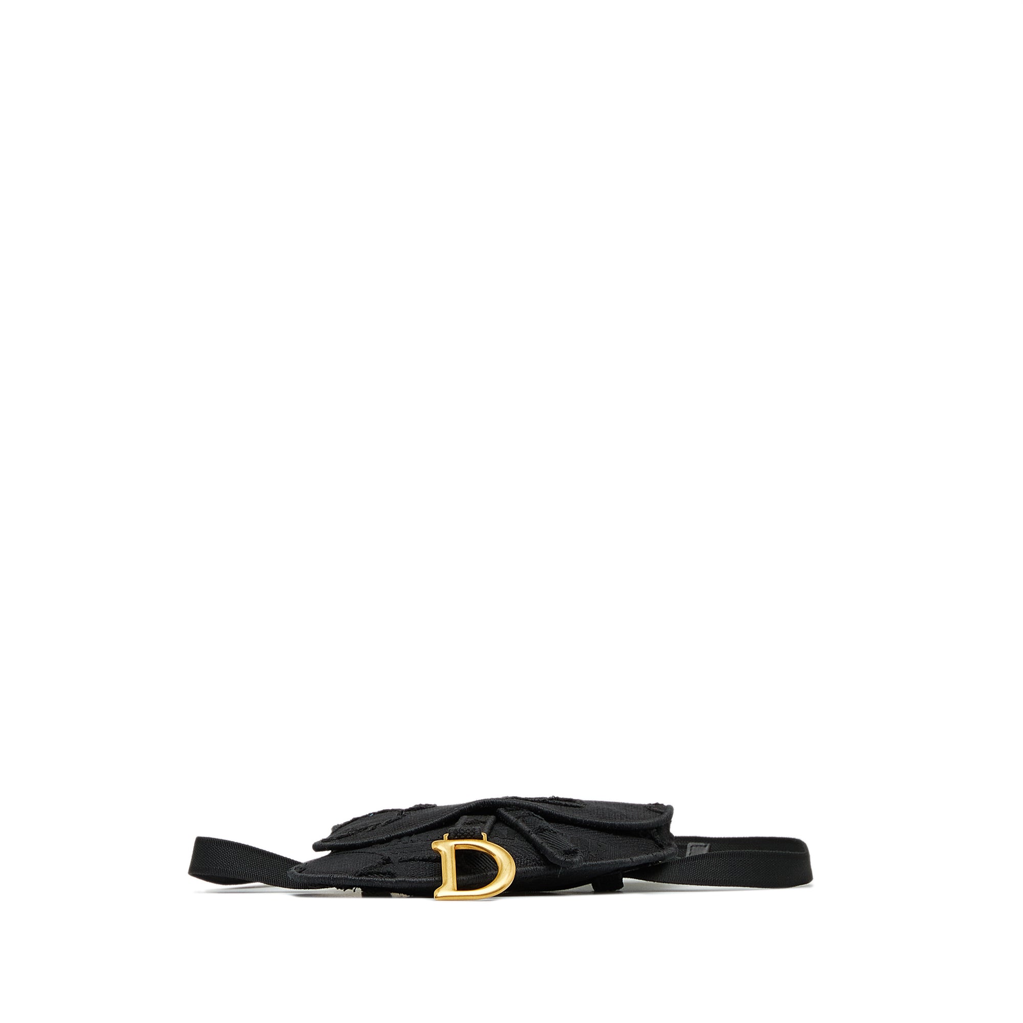 Dior | Pre-Owned Embroidered Canvas Camouflage Saddle Belt Bag | Black