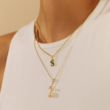 The Half Stone Initial Necklace | 18KT Gold Vermeil