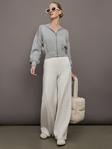 Nomia Ruched Zip Hoodie | Heather Grey