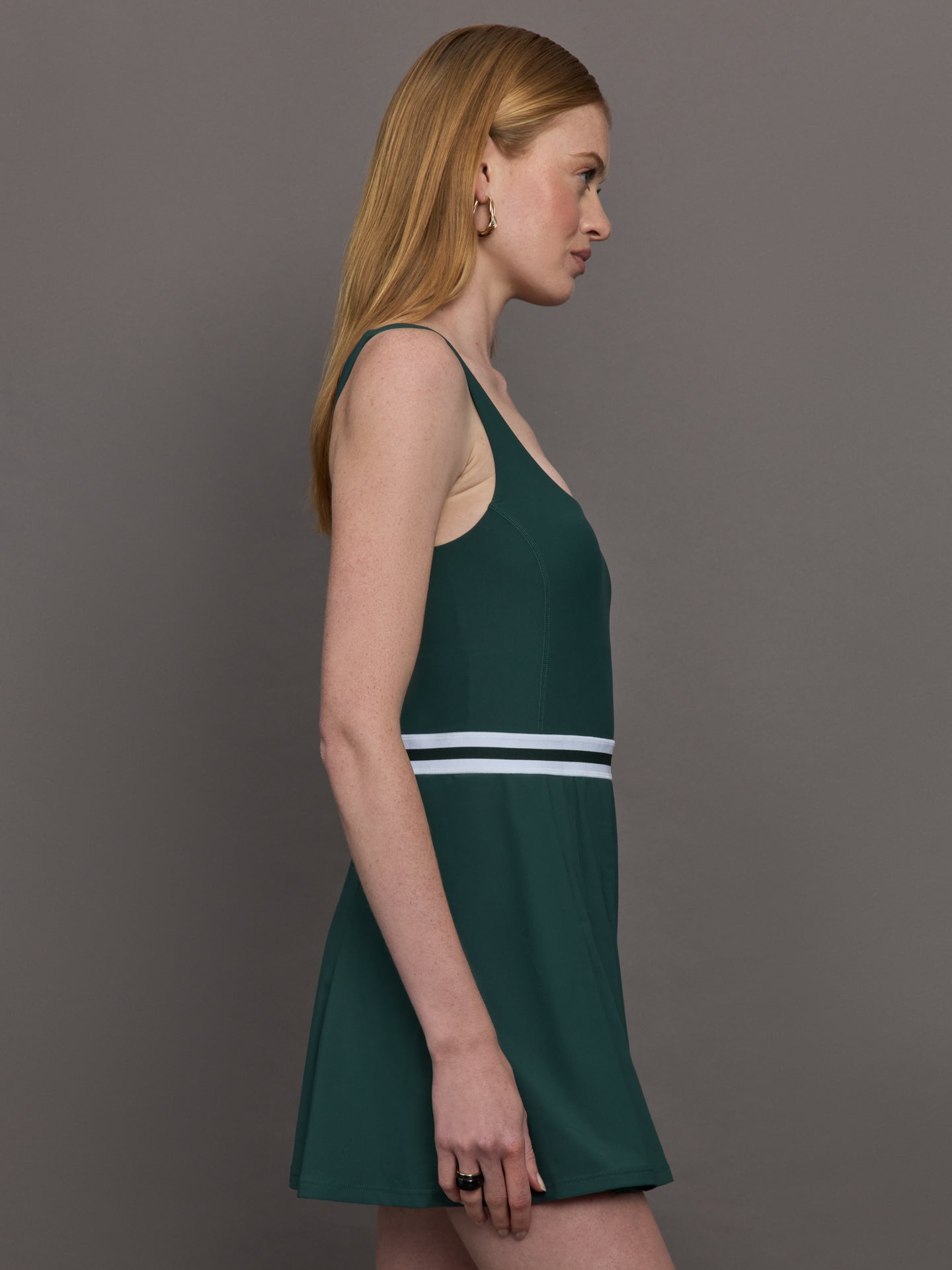 Peached Lucette Pleated Dress | Green