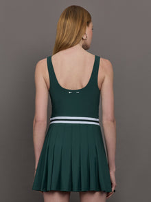 Peached Lucette Pleated Dress | Green