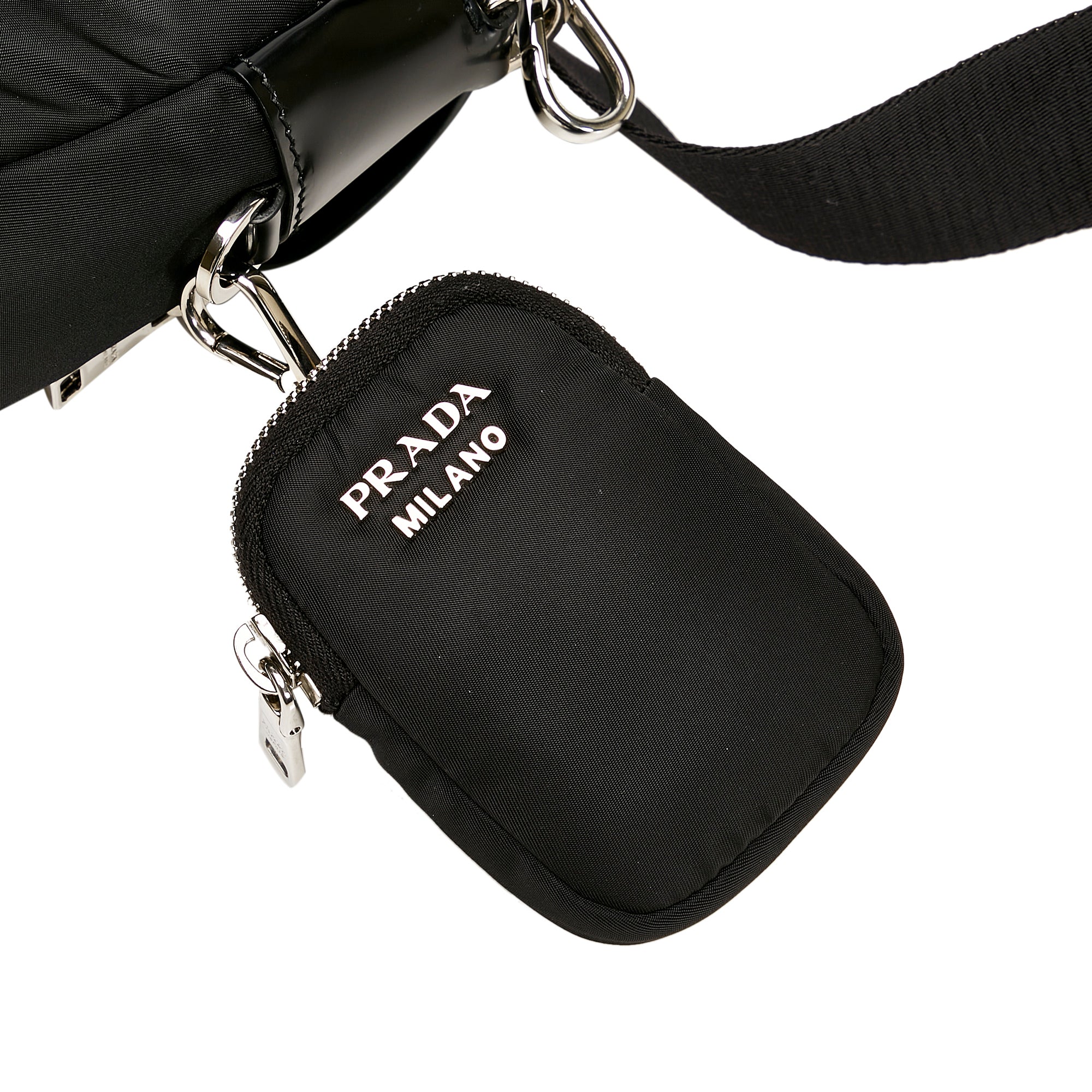 Prada | Pre-Owned Re-Nylon & Spazzolato Pocket Crossbody | Black
