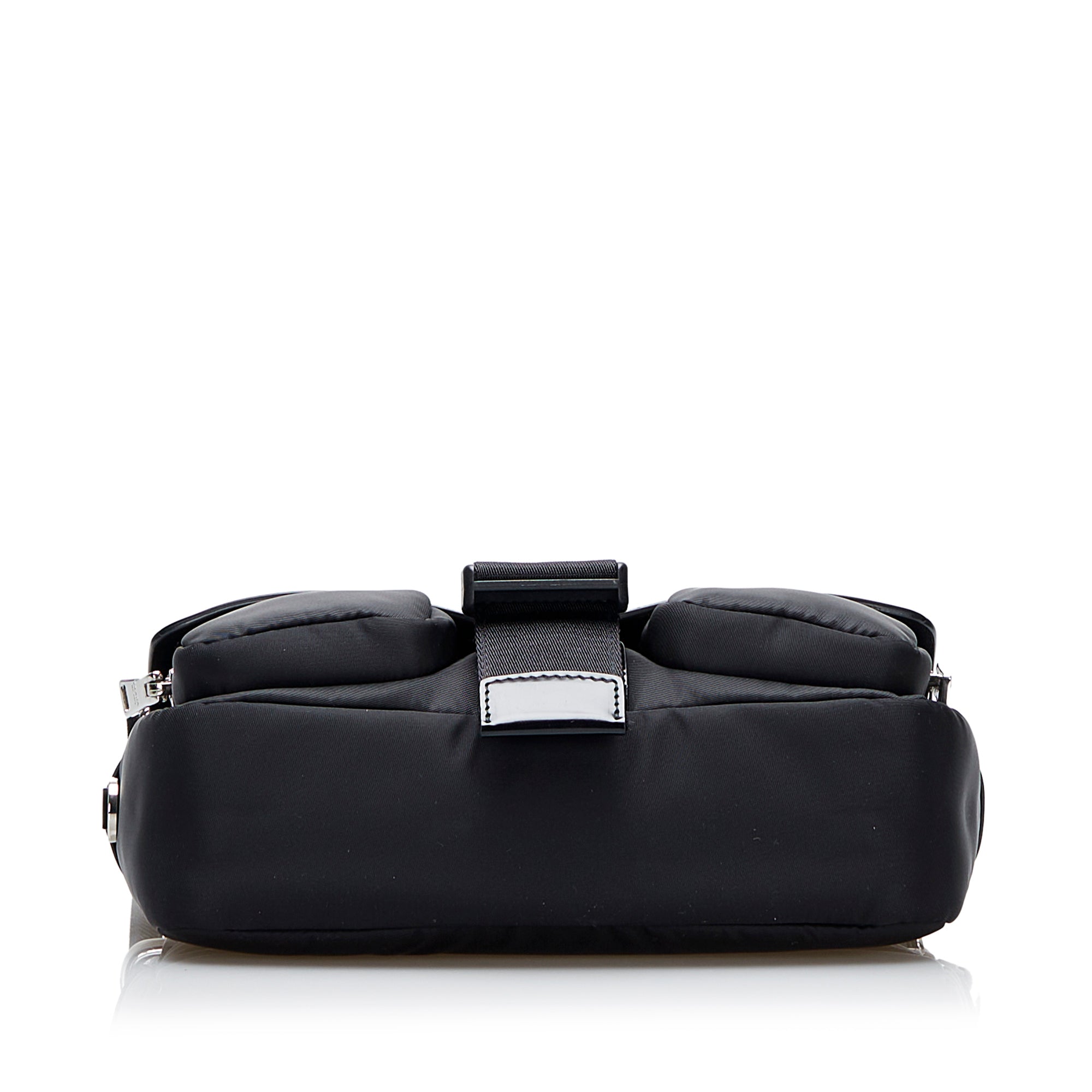 Prada | Pre-Owned Re-Nylon & Spazzolato Pocket Crossbody | Black