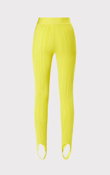 Variegated Rib Stirrup Leggings | Chartreuse