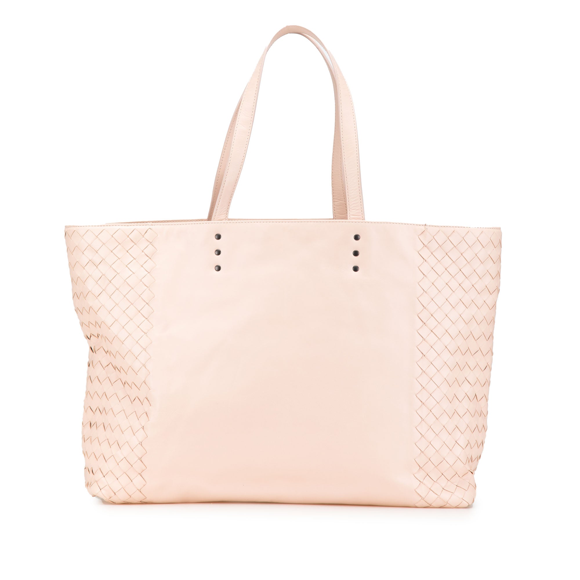 Bottega Veneta | Pre-Owned Leather Intrecciato Tote | Pink/Light Pink