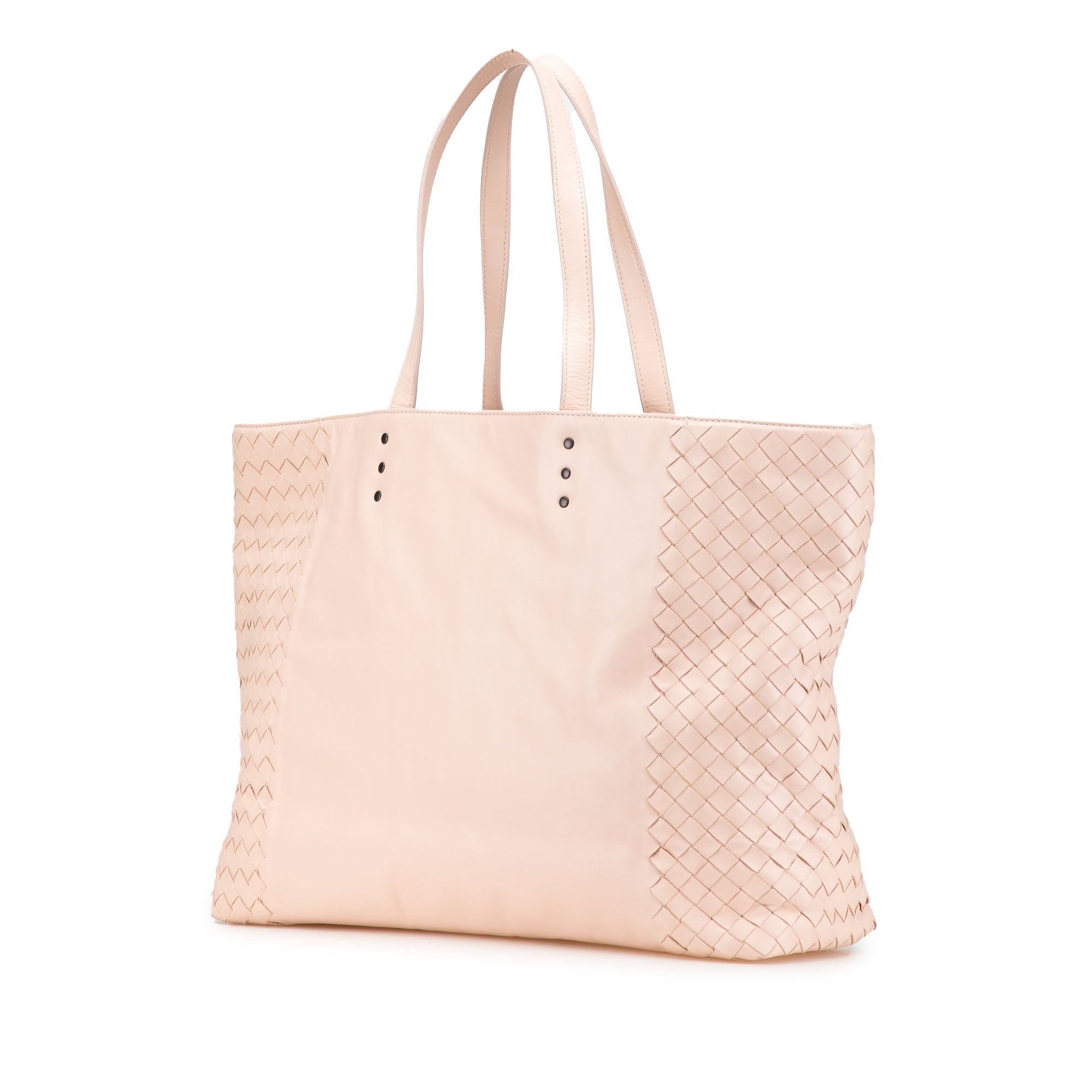 Bottega Veneta | Pre-Owned Leather Intrecciato Tote | Pink/Light Pink