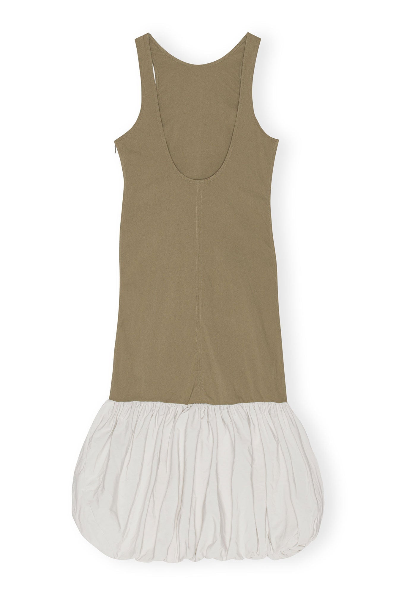 Taffeta Mix Open Back Dress | Aloe