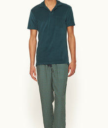 Terry Towelling Tailored Fit Cotton Towelling Polo Shirt | Peli Green