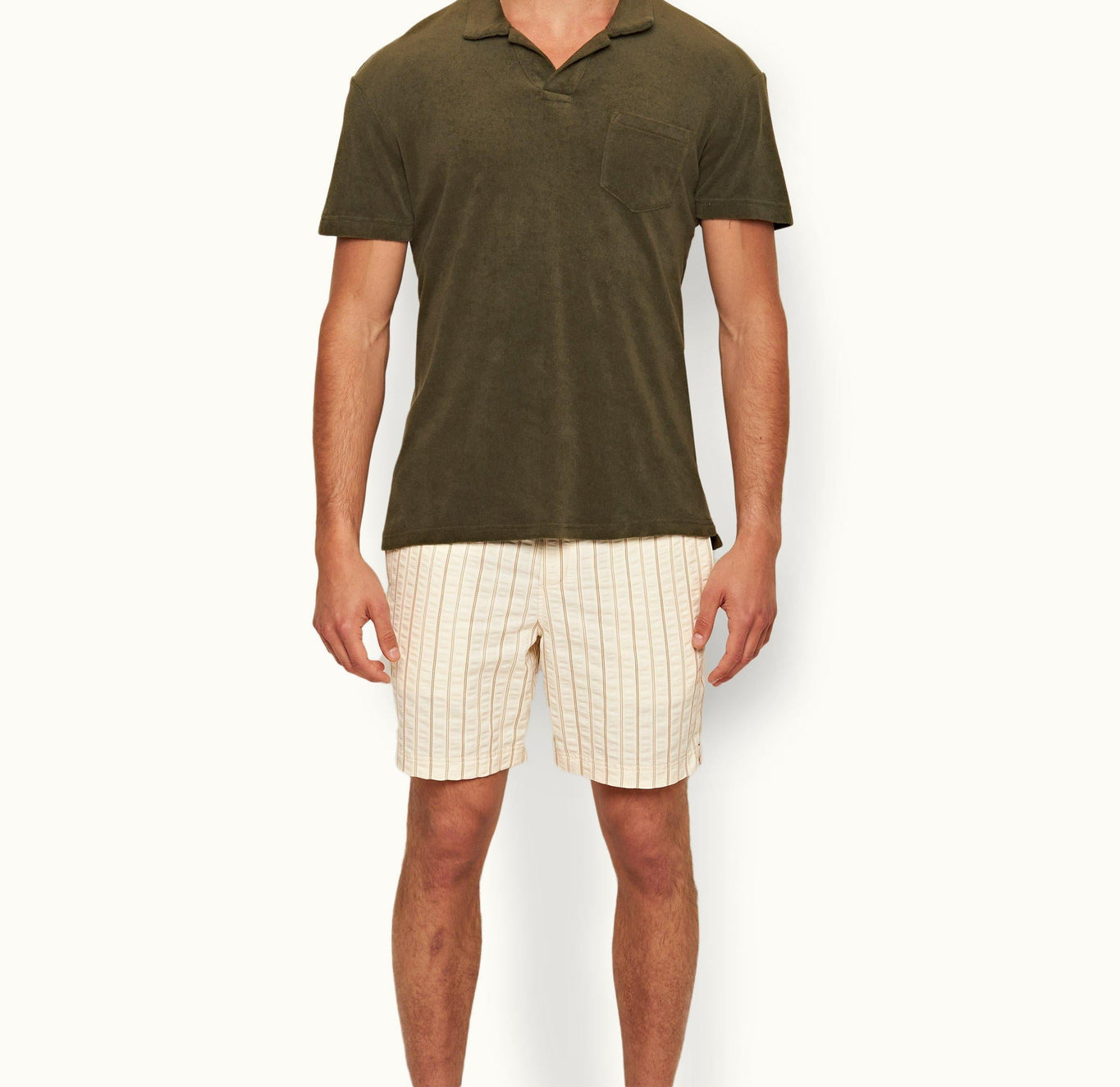 Terry Towelling Tailored Fit Organic Cotton Towelling Polo Shirt | Palm