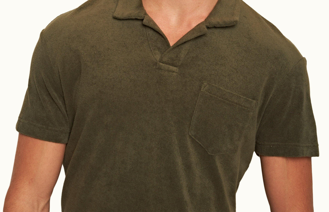 Terry Towelling Tailored Fit Organic Cotton Towelling Polo Shirt | Palm