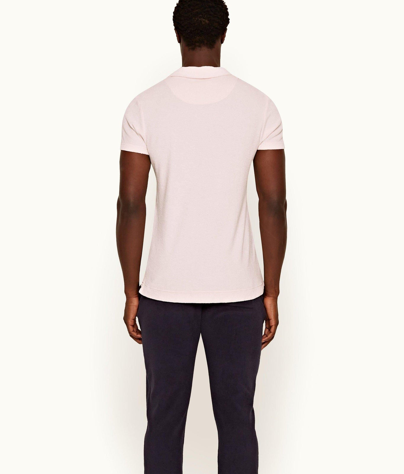Terry Towelling Towelling Resort Polo Shirt | Shell Pink