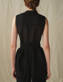 Womens | The Sheer Sash Top | Black
