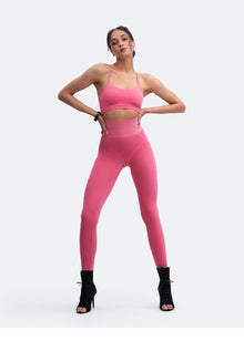 Thin Straps Seamless Sports Bra | Pink