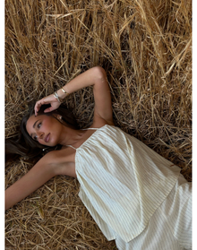 Tie Neck Halter Top | Antique White