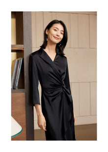 Triacetate Midi Dress | Black