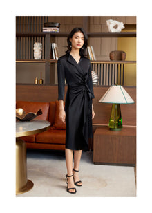 Triacetate Midi Dress | Black