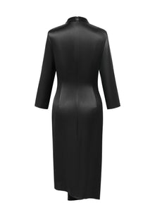 Triacetate Midi Dress | Black