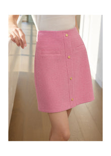 Tweed Parisian-Style Skirt | Pink