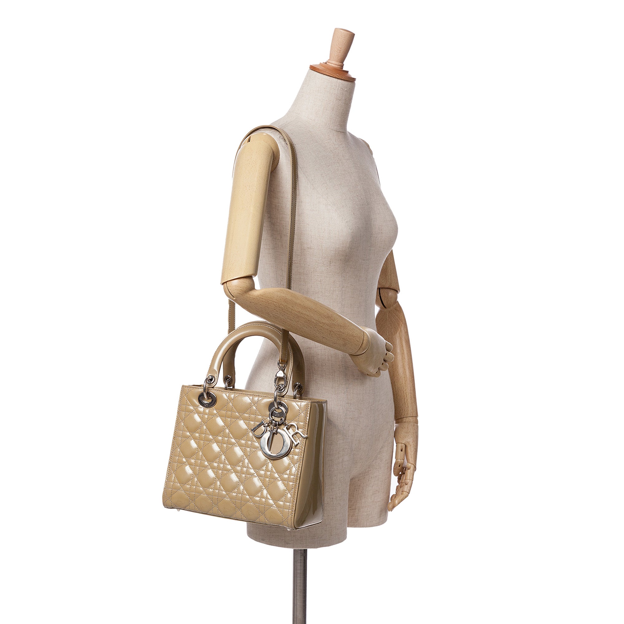 Dior | Pre-Owned Medium Patent Cannage Lady - II | Brown/Caramel