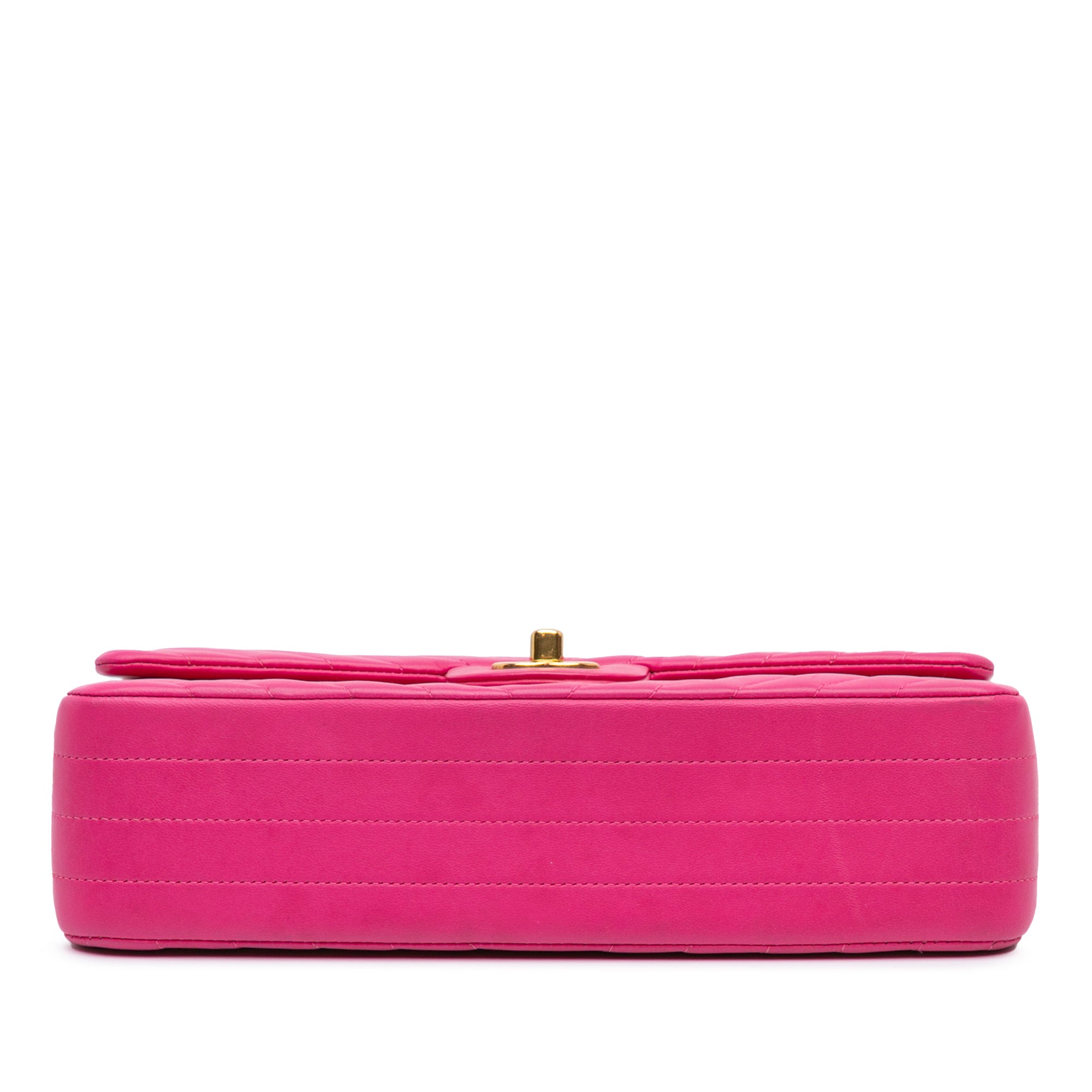 Chanel | Pre-Owned Medium Classic Chevron Lambskin Double Flap - II | Pink/Blush