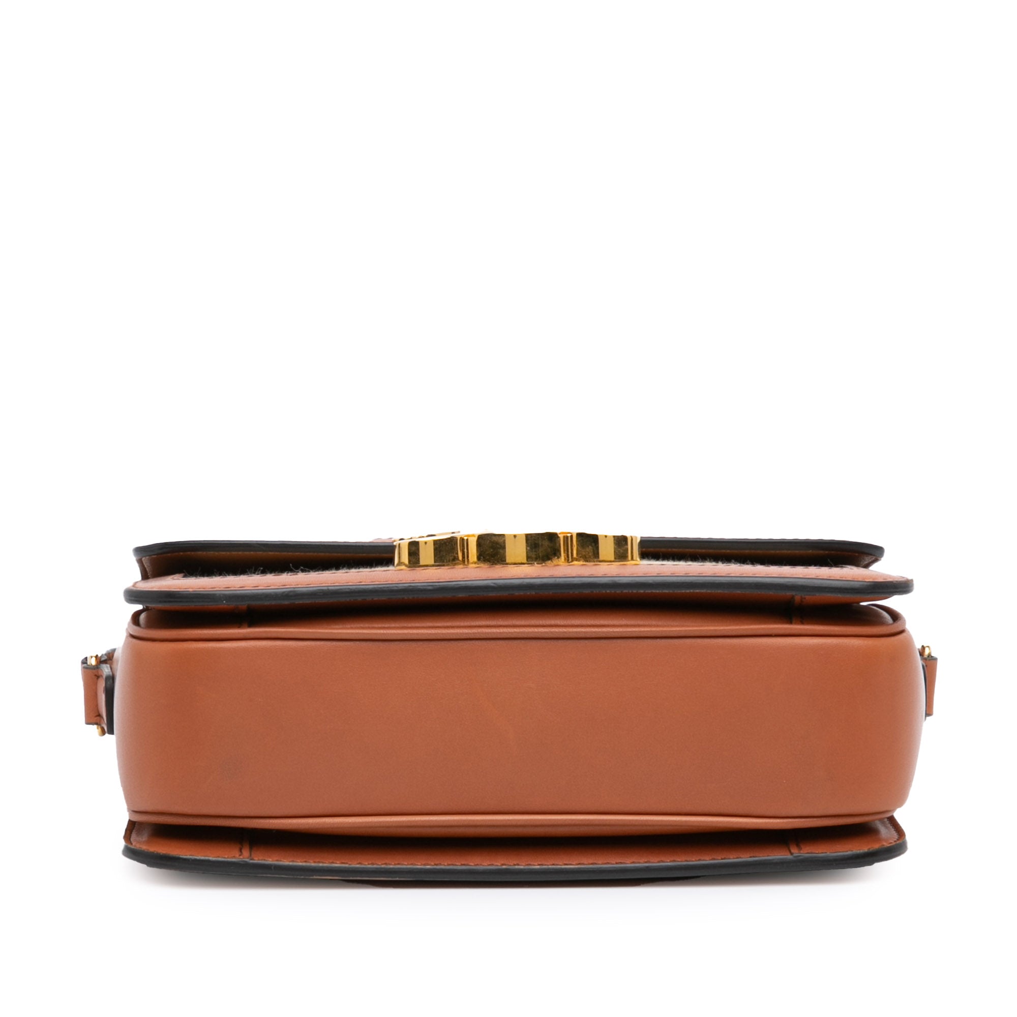 Celine | Pre-Owned Teen Canvas and Calfskin Triomphe Crossbody | Brown/Beige