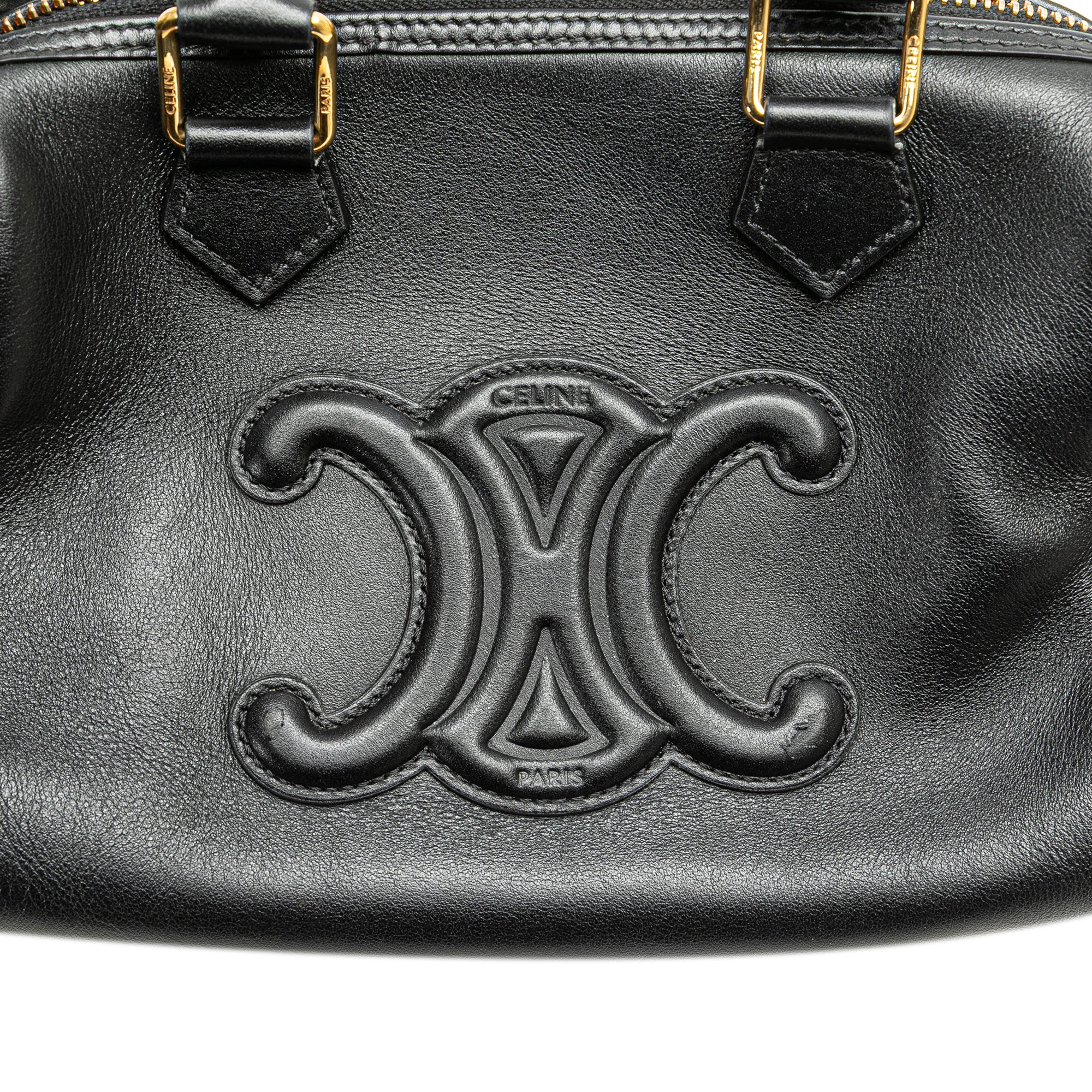 Celine | Pre-Owned Smooth Calfskin Cuir Triomphe Satchel | Black