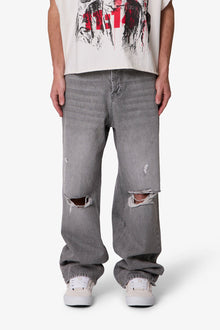Ultra Baggy Blowout Denim | Washed Grey