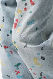 Ultra Baggy Chainstitch Denim | Light Blue