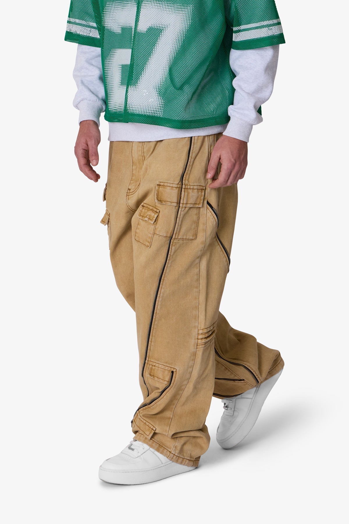 Ultra Baggy Grid Lock Denim | Brown