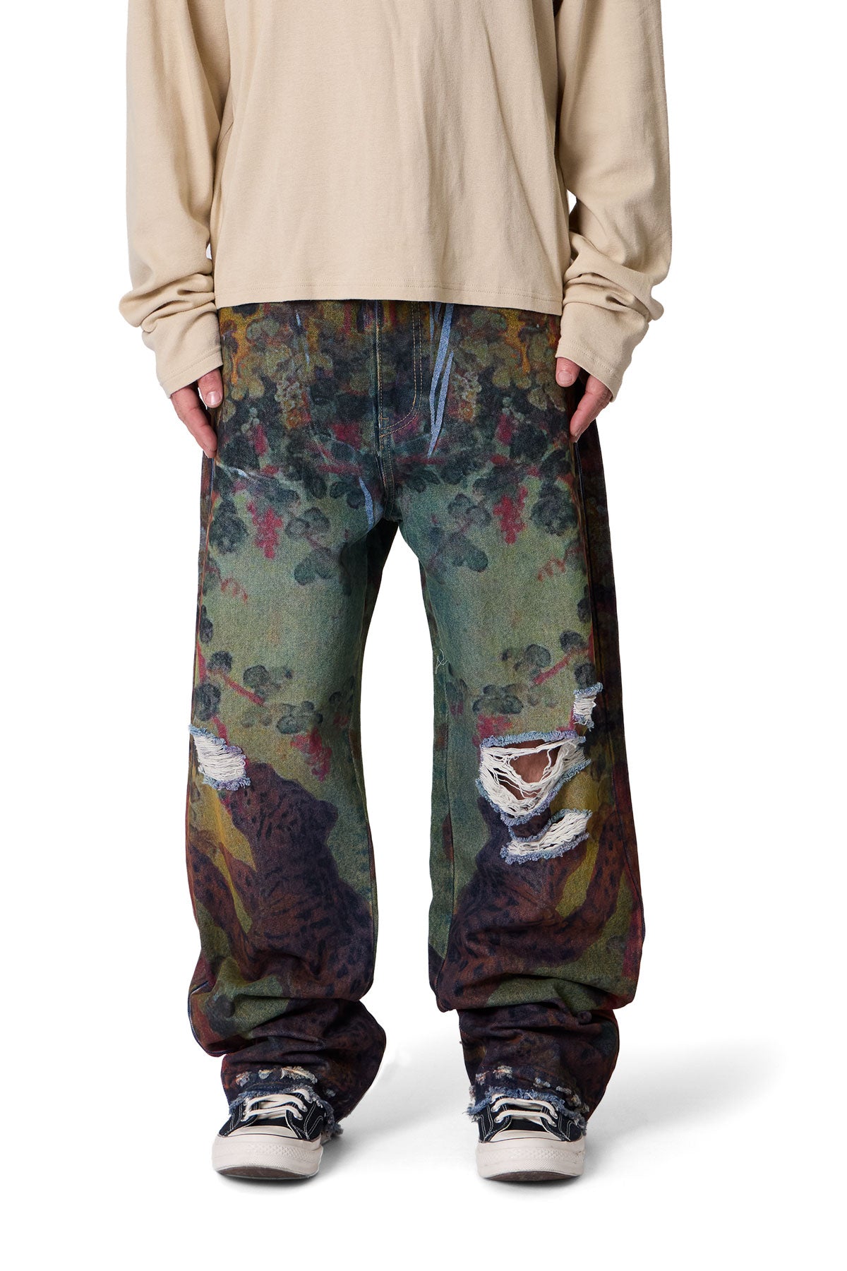 Ultra Baggy Leopard Denim | Multi