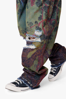 Ultra Baggy Leopard Denim | Multi