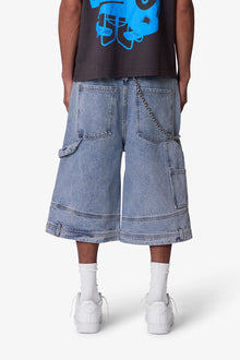 Ultra Baggy Reconstructed Denim Shorts | Blue