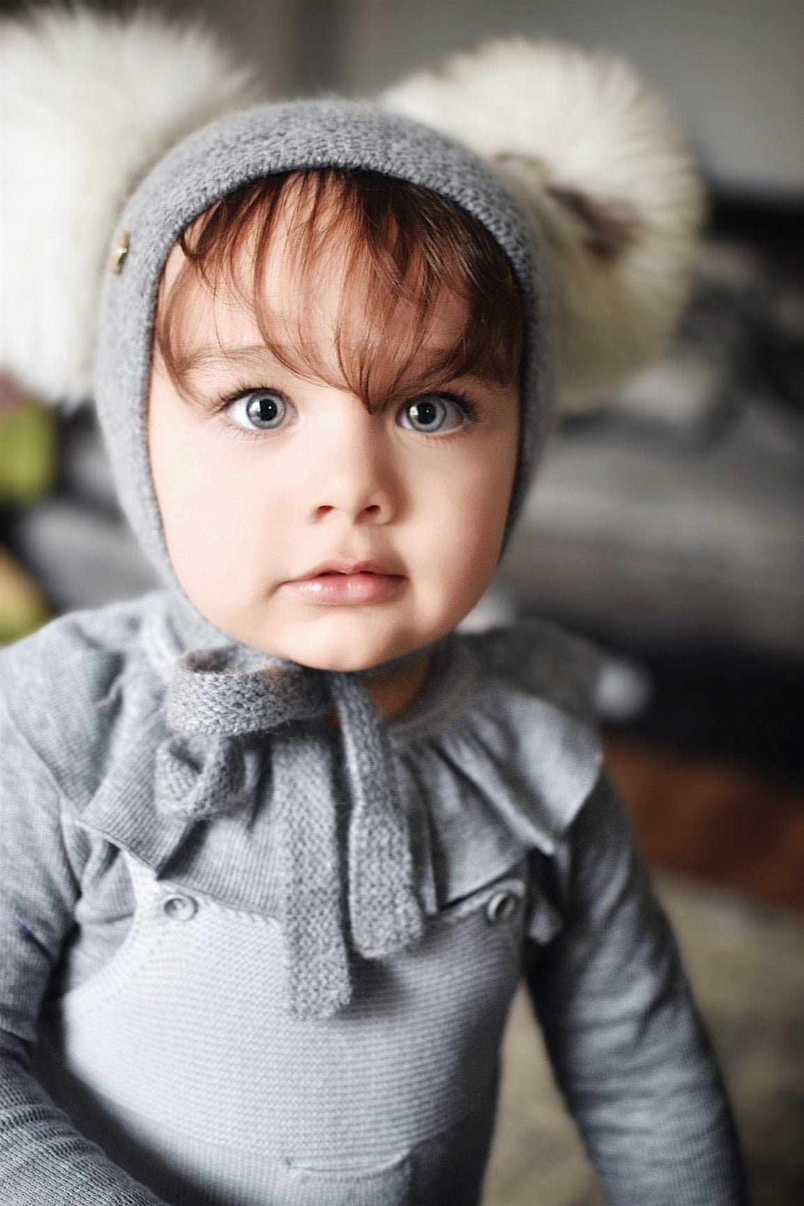 Unisex | Honeycomb Grey Cashmere Bonnet | Gray