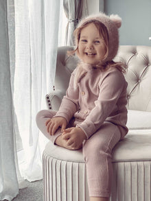 Unisex | Ribbed Cotton Playsuit Dusty | Pink