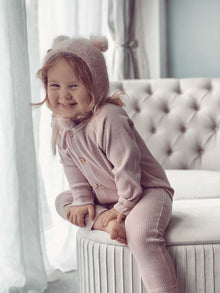 Unisex | Ribbed Cotton Playsuit Dusty | Pink