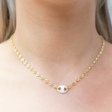 The White Enamel Mariner Chain Necklace | 18K Yellow Gold-Plated