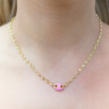 The Pink Enamel Mariner Chain Necklace | 18K Yellow Gold-Plated