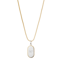 The Engravable Two Tone Oval Pendant | 18K Yellow Gold-Plated