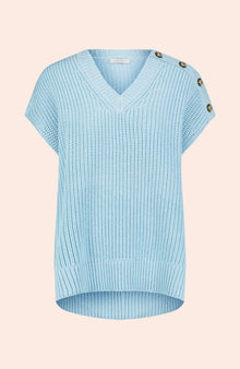 Button Detail Sleeveless Sweater | Frost