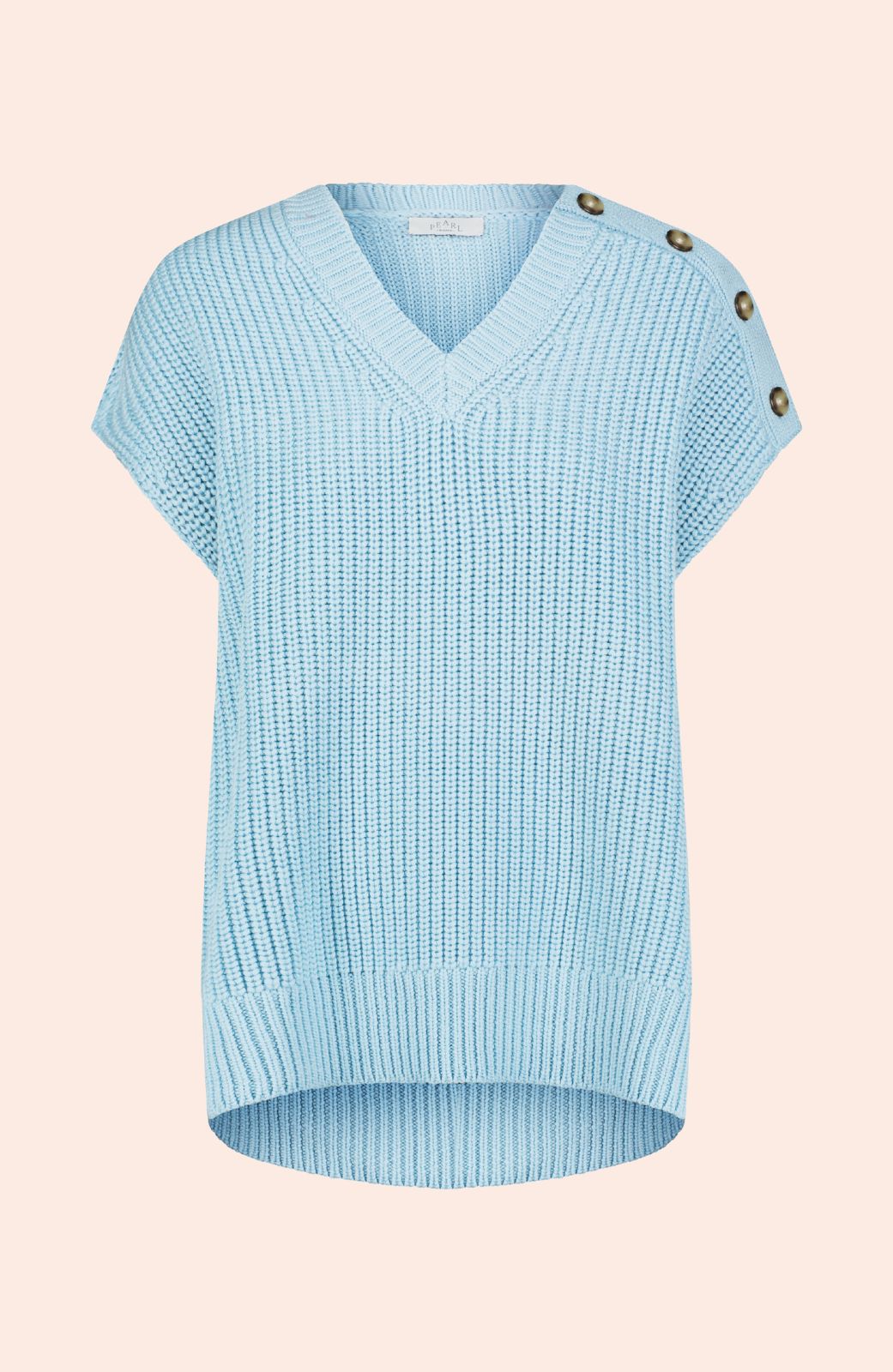 Button Detail Sleeveless Sweater | Frost