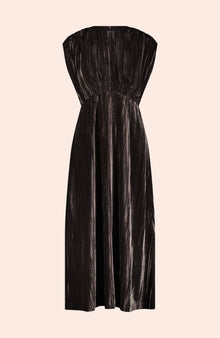 Crinkled Velvet Ruched Dress | Mink