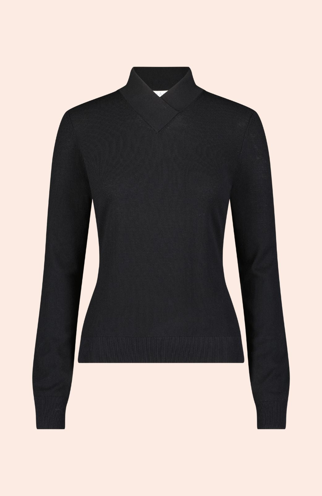 Cross Mock Neck Pullover | Black