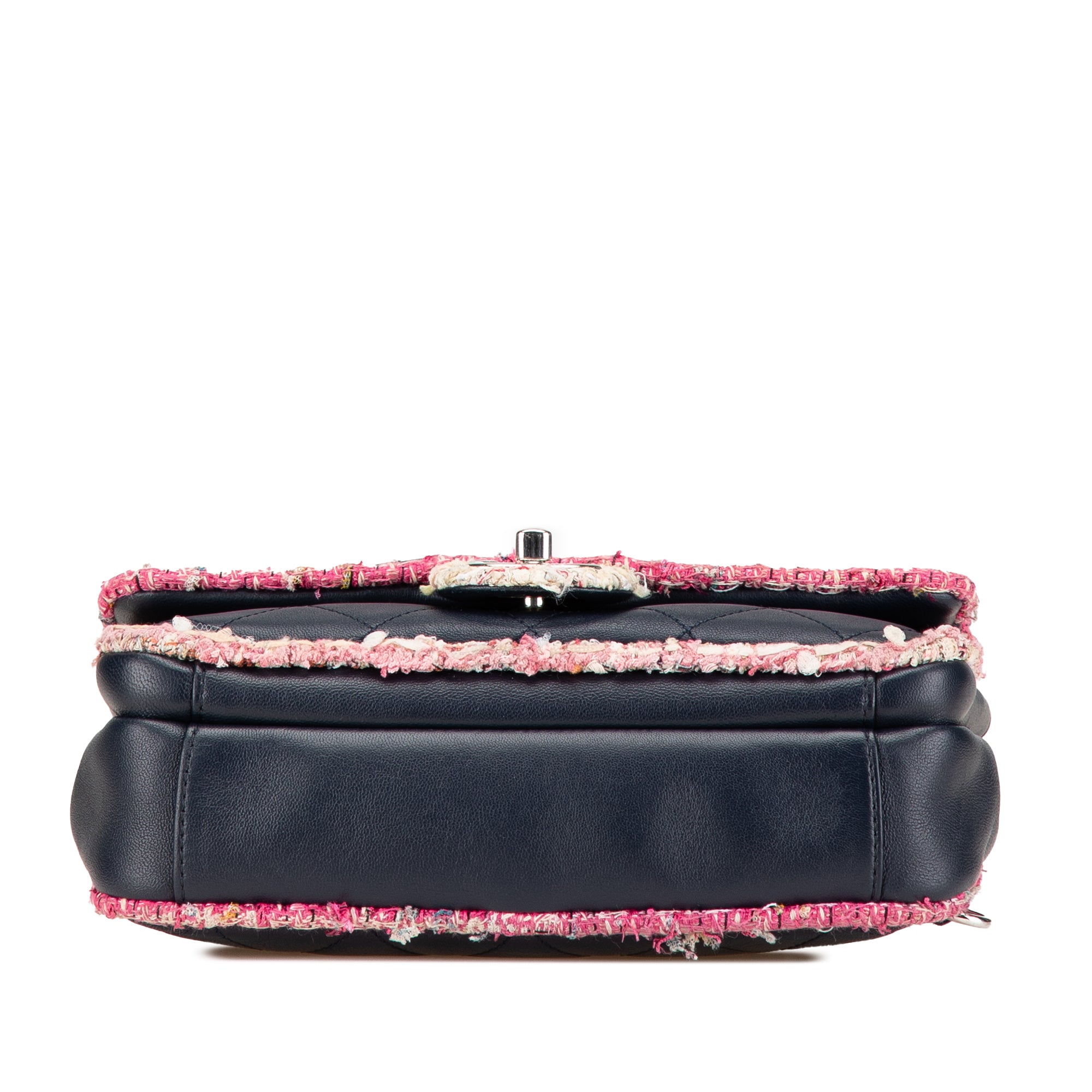 Chanel | Pre-Owned Quilted Lambskin and Tweed Elegant Trim Flap | Blue/Navy