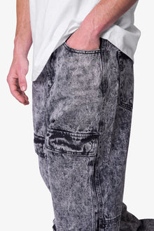 V741 Front Washed Cargo Denim | Grey