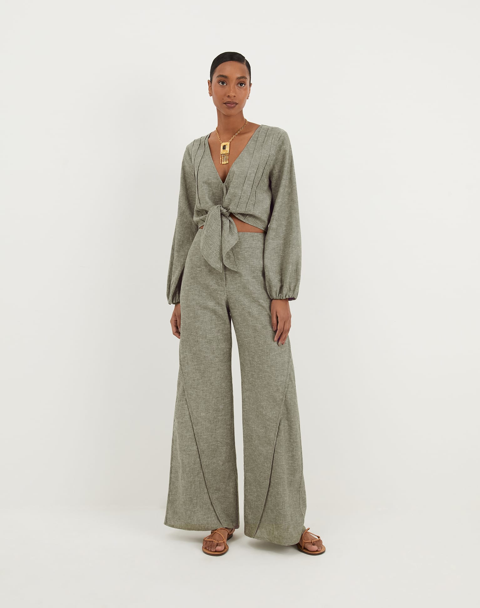 Josephine Long Sleeve Blouse - Harbor XS