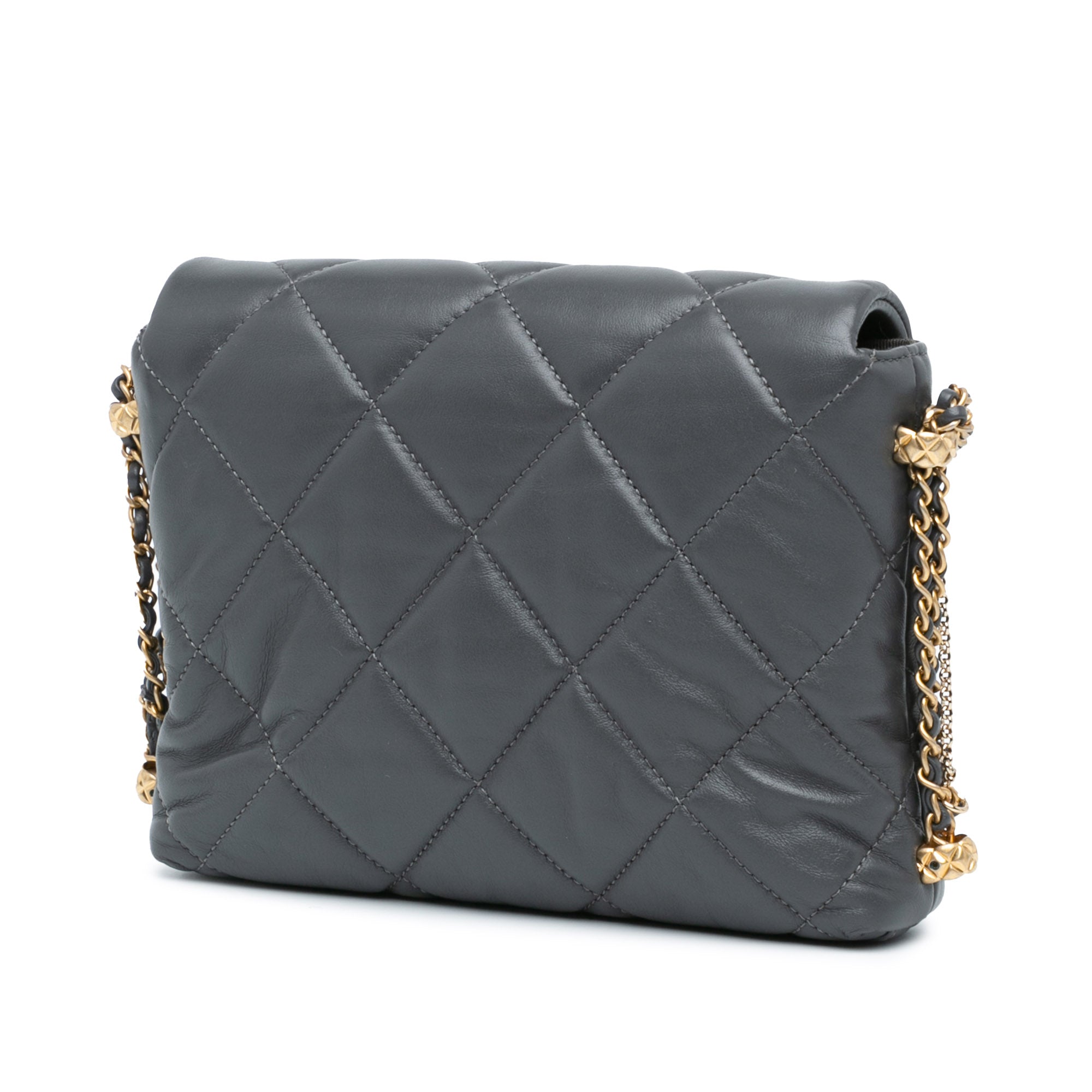 Chanel | Pre-Owned Mini Quilted Lambskin Crush on Chains Flap | Blue/Navy