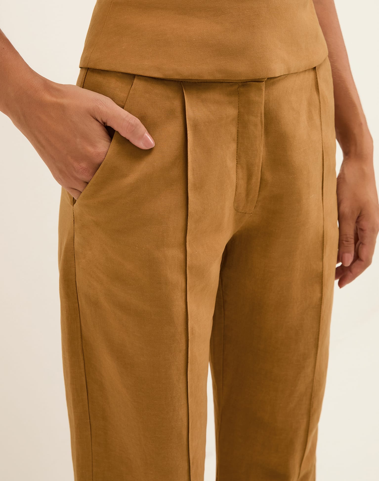 Prya Flare Ankle Pants - Toffee XS