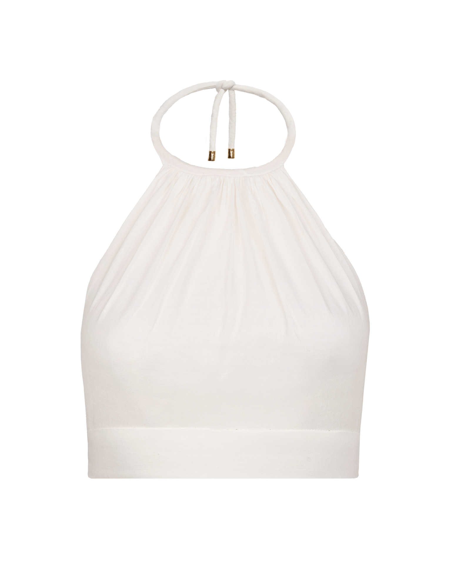 Ibiza High-Neck Halter Top - Off White XS